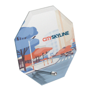 Trophée octogonal en verre transparent avec support - livré avec boîte cadeau noire_3