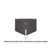 Armoire lit escamotable ALADYNO SOFA - blanc bandeau chêne - canapé gris - couchage 160x200 cm_3