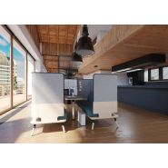Peacework - cloison acoustique Equinoxe - système de sièges avec surface de travail intégrée et matériaux durables_3