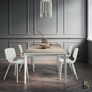 Table de réunion de prestige Nine - Quadrifoglio - 161, Blanc, Noyer américain_3