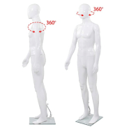 Vidaxl mannequin homme corps complet base verre blanc brillant 185 cm 142926_3