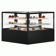 Vitrine réfrigérée d'angle pour pâtisserie MADRID - 1500 mm - 2 étagères - Noir_3