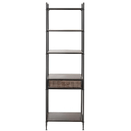 Étagère AKIBE - 1 tiroir, 4 tablettes en métal noir - Design et pratique_3