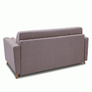 Canapé convertible express Virgolà - Matelas 16 cm - Sommier métallique 140 cm - Tissu tweed taupe - Design scandinave_3