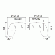 Bureau de direction en verre X time avec retour  - Quadrifoglio. - 239, Droite_3