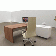 Bureau d'angle T45 avec desserte - Quadrifoglio - 192, Droite, Noyer Canaletto et blanc_3