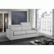 Canapé convertible express IMOLA - Matelas 18 cm - Couchage 140x197 cm - Mousse polyuréthane haute résilience - Blanc cassé_3