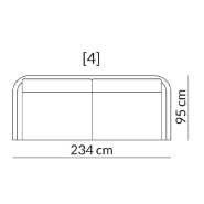 HUDSON OLTA CANAPÉ FIXE  BLANC CASSÉ BEIGE AVEC PIÈTEMENT EN ACIER - EXTRA LARGE_3