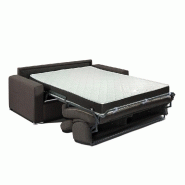 Canapé convertible express Darwin - Têtières réglables - Couchage 120x197 cm - Matelas 16 cm - Tissu tweed gris anthracite_3