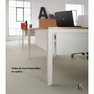 Bureau d'angle 90° Tempo- Mobel Linea. - Argent Ral 9006, Acacia clair, Oui, 160 x 160 cm_3