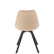 Chaise design RATRI en tissu beige - Pieds en métal noir - Confort optimal et style moderne_3