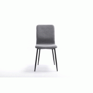 Lot de 2 chaises Sylvio - Tissu gris - Structure bois et métal - Design chic et confortable_3