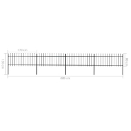 Vidaxl clôture de jardin avec dessus en lance acier 6,8x0,8 m noir 277605_3