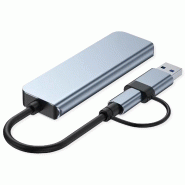 VALUE Hub métallique 4 ports type A, (1x USB 3.2Gen1 + 3x USB 2.0), câble de raccordement type A+C_3
