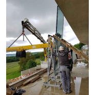 Poutre contre-poids avec palonnier à ventouses DSMH2 - Charge 600 à 1200kg - Pose inclinée ou sous-casquette béton_3