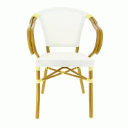 Fauteuil exterieur restaurant Biarritz - BLANC_3