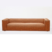 Canapé Hazou marron clair 4 places - Design chic et contemporain - L280 x H68 x P99 cm_3