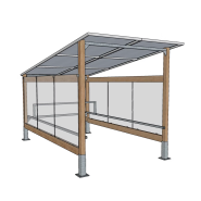 Abri pour chariot à toiture droite en pente - Profondeur 4350mm x l2330mm x h2600mm - EVO 5 - Le temple du mobilier_3