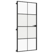 Vidaxl porte intérieure mince noir 93x201,5 cm verre trempé aluminium 155128_3