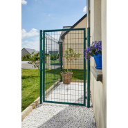 Portillon avec cadre en tube rond et maille 100x50 mm