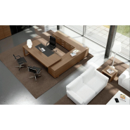 Bureau de direction contemporain et élégant - Arche - bois et cuir de grande qualité_3