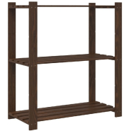 Vidaxl support de rangement à 3 niveaux marron 80x38x90 cm bois de pin 373397_3