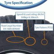 23x8.50-12 Pneu tondeuse 4ply Turf Grass P332 Wanda Road Legal 500kg (Lot de 4)_3