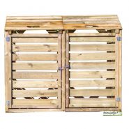 Cache-conteneurs et abris poubelle double en bois autoclavé - Anima Jardin - Pin sylvestre FSC_3