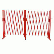 Barrière de sécurité extensible - Rouge / Blanc / Avec pieds fixes / 4000x450x1000_3