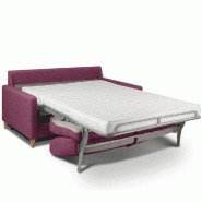 Canapé convertible OGGETTO - Matelas 16 cm - Système express - Sommier à lattes bois 140x197 cm - Tweed rose - Renatonisi_3