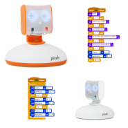 KIT ROBOT ÉDUCATIF CONSTRUCTION PROGRAMMATION TÊTE HUMANOIDE PICOH OHBOT (BLANC / ORANGE) APPLICATION WINDOWS PYTHON SCRATCH_3