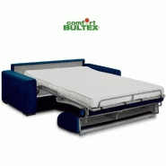 Canapé convertible express Volouto - Matelas Comfort Bultex® 120x195 cm - Sommier lattes Renatonisi - Velours bleu_3