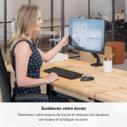 Fellowes Bras porte-écran simple Platinum Series - Noir_3