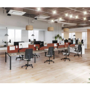 Bureau d'entreprise open space fixe classique - Gamme OPTIM' - Plateau mélaminé 25 mm et options personnalisables_3