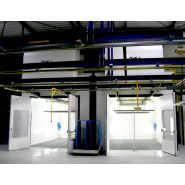 Cabine de peinture avec système de ventilation adapté