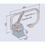 Bloc parking en acier galvanisé - 6308809 - Tube 50 mm avec bande réflecto rouge et pieds téléscopiques_3