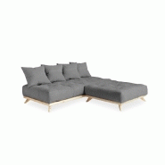 Canapé convertible futon Senza - pin naturel - coloris gris granit - couchage 90 cm - marque KARUP_3