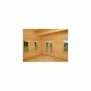 Chalet en bois plain-pied / madrier 45 mm / 23.52 m² / toit double pente_3