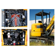 Mini-pelle - excavatrice avec débattement arrière nul - avec une flèche et un balancier plus robustes - Liugong 9035 E ZTS_3