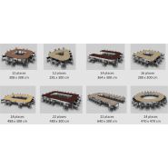 Table de réunion avec options de passe-câbles