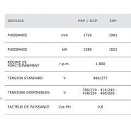 GTW-1525 T6 - Groupe électrogène industriel triphasé 60 Hz 1744 kVA - Genelec Mitsubishi MECC ALTE_3