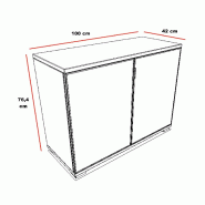 Armoire avec 2 portes en verre blanc - Mobel Linea - Blanc_3