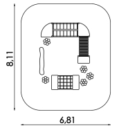 Parcours éducatif enfant pour aire de jeux - Conforme EN1176 - Référence BT18015 - Poutre d'équilibre, pont suspendu et tunnel de cordes_3