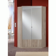 Composition d'angle dressing DINGLE chêne - 7 portes miroirs - Pratique et élégant_3