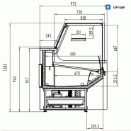 Vitrine réfrigérée avec service-arrière 128 x 98 cm et 1 réserve réfrigérée_3