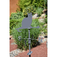 Girouette chat anthracite - 45x74cm - acier époxy_3