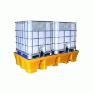 Bac de rétention PE Bi-conteneur 1050 litres + caillebotis - Caillebotis acier galvanisé_3