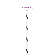 Vidaxl corde de bateau tressé blanc 6 mmx25 m polyester 152761_3