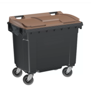 Conteneur latéral 660 L - Fabrication française - PEHD injecté - Normes EN 840 - Roues freinées - Préhension frontale et latérale_3