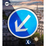 Panneau de police d'obligation B21a2 - Contournement obligatoire par la gauche_3